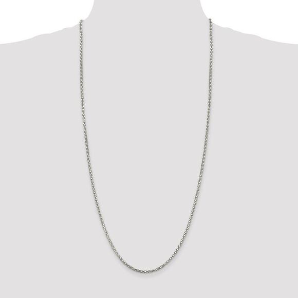 2.5mm Sterling Silver Solid Popcorn Mesh Chain Necklace, 30 Inch - Picture 3 of 8